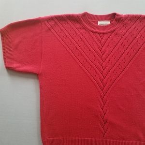VTG perforated knit short sleeve sweater